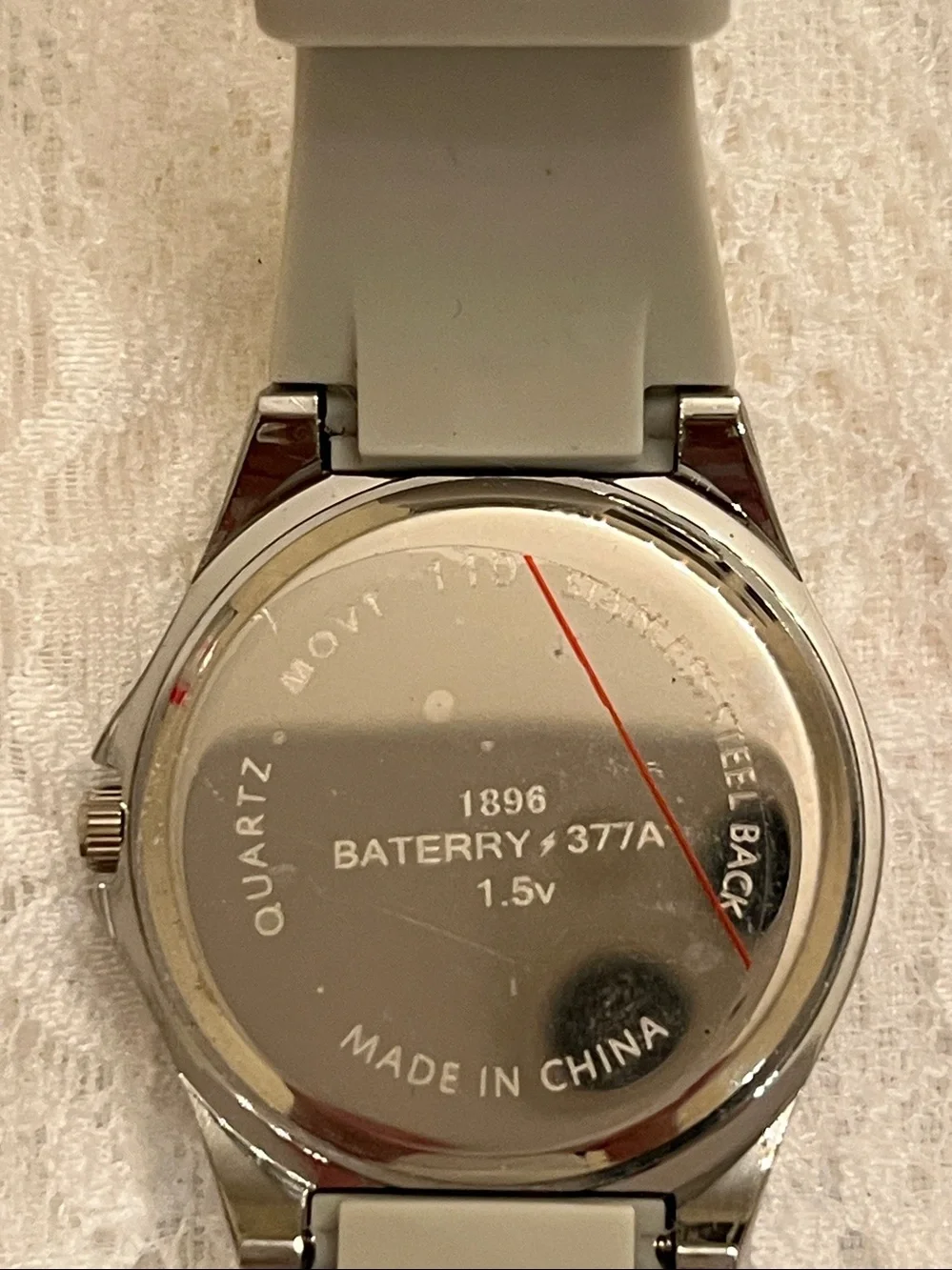 Ladies Grey and Crystal-Accent Chronograph Watch
